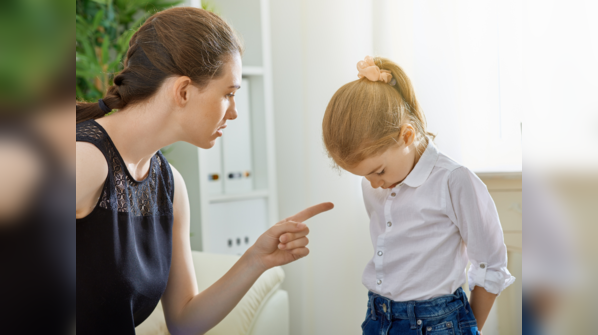 Upset child being punished