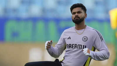 Frustrated Shreyas Iyer watches from the sidelines.